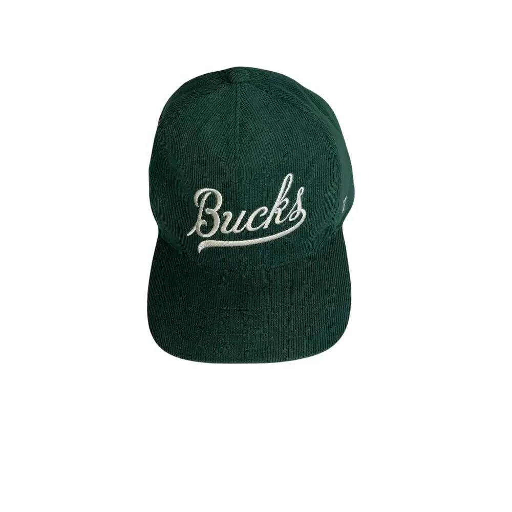 '47 Brand Milwaukee Bucks corduroy Flatbrim hat in hunter green